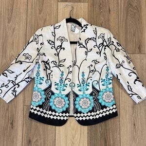 Elegant Floral Embroidered Blazer